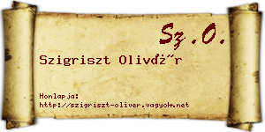 Szigriszt Olivér névjegykártya