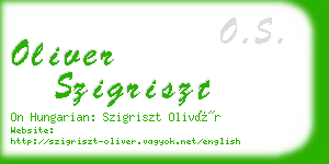 oliver szigriszt business card
